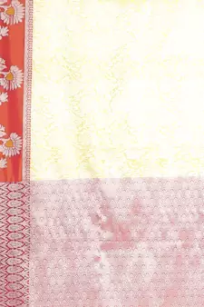 Beige woven Faux kanchipuram silk saree with blouse