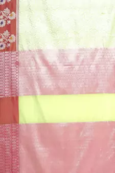 Green woven Faux kanchipuram silk saree with blouse