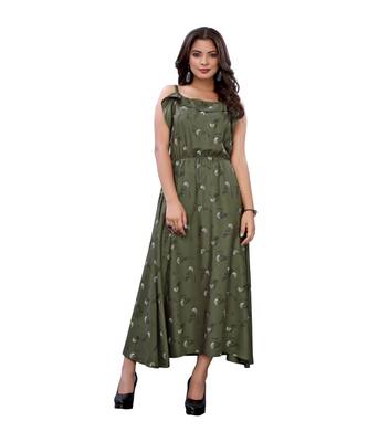 Green Slub Cotton Casual Wear Abstract Print Kurta 1