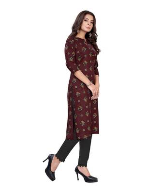 Maroon Slub Cotton Casual Wear Abstract Print Kurta 3