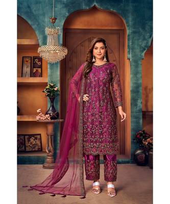 Party Wear Semi stiched Salwar Suit (Set Of 4) 4