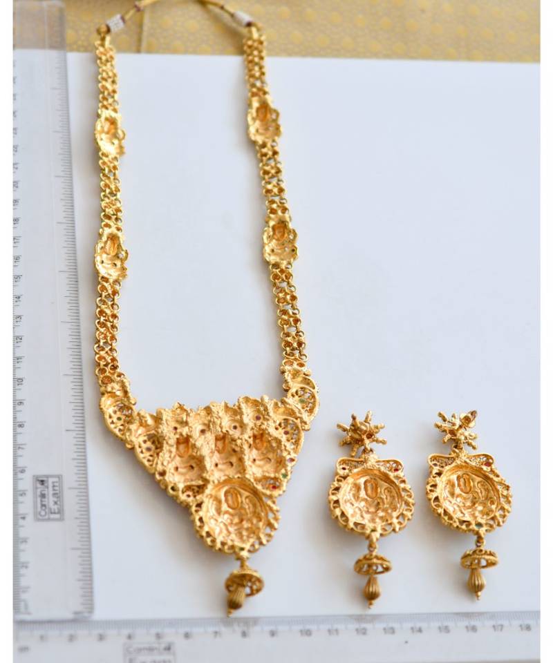 Divine Antique Kemp Green Lakshmi Haar Set- DJ05339