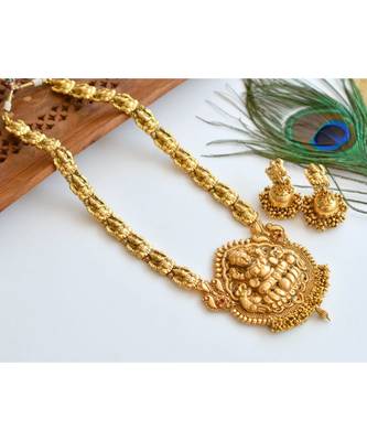 Divine Antique Kemp Ganesh-lakshmi Haar Set- DJ05341 1