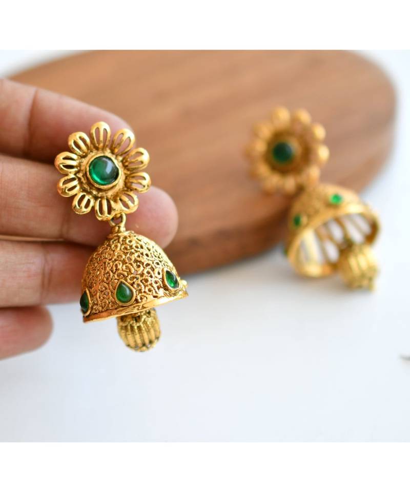 Divine Antique Green Lakshmi Necklace Set-dj05408