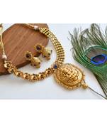 Divine Antique Blue Lakshmi Necklace Set-dj05412