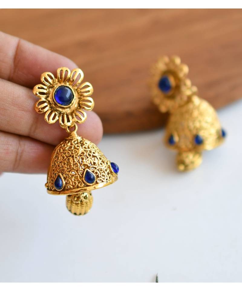 Divine Antique Blue Lakshmi Necklace Set-dj05412