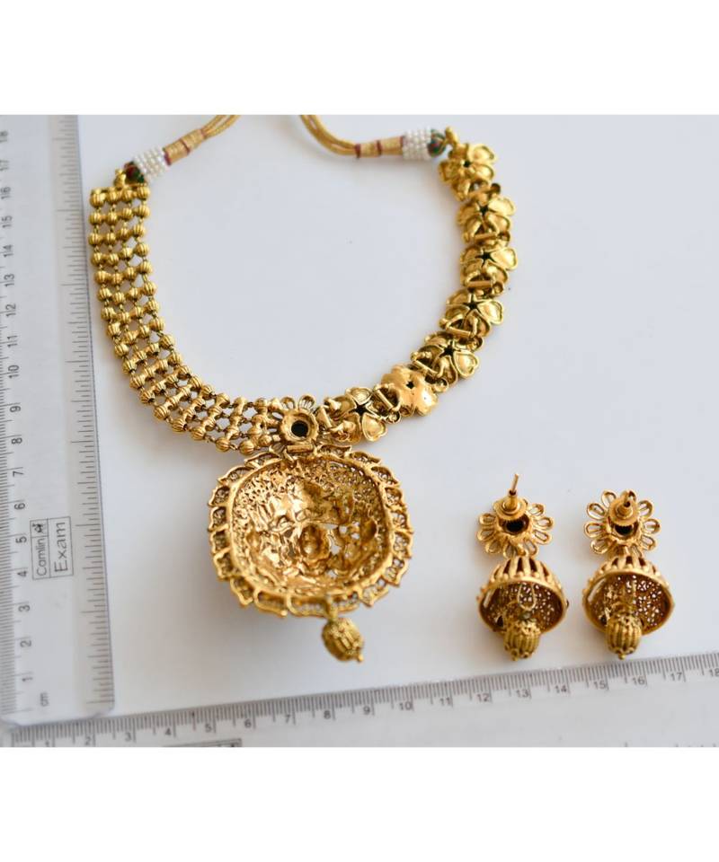 Divine Antique Black Lakshmi Necklace Set-dj05414