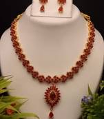 Maroon Jewellery Necklaces with Earrings for Wedding