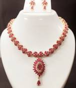Maroon Jewellery Necklaces with Earrings for Wedding