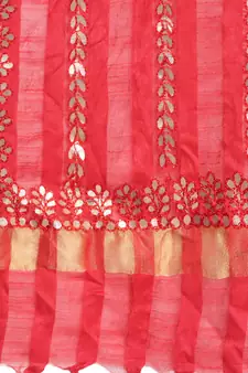 Red Gota Patti Work Cotton Dupatta