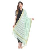 Olive Green Gota Patti Work Cotton Dupatta