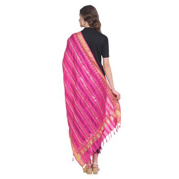 Pink Gota Patti Work Cotton Dupatta 2