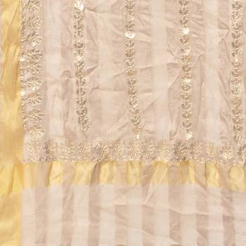 Beige Gota Patti Work Cotton Dupatta 4