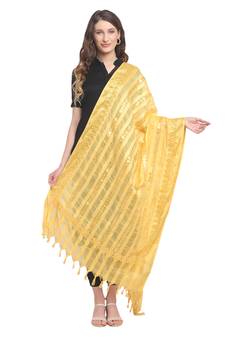 Yellow Gota Patti Work Cotton Dupatta