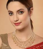 Gold pearl necklaces