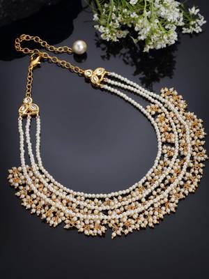 Gold pearl necklaces 2