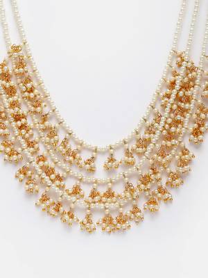 Gold pearl necklaces 3