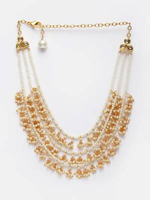 Gold pearl necklaces 4