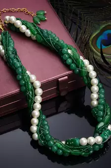 Green pearl necklaces