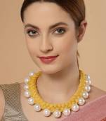 Yellow pearl necklaces