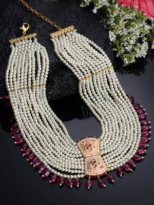 Peach pearl necklaces 2