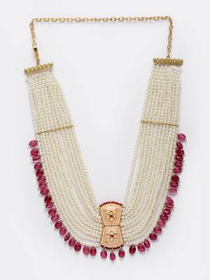 Peach pearl necklaces 3