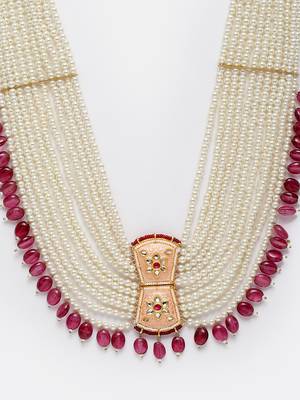 Peach pearl necklaces 4
