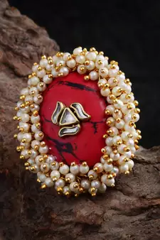 Red pearl rings