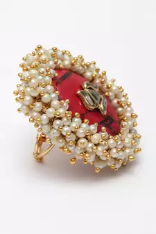 Red pearl rings