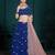 Navy-blue thread embroidery georgette semi stitched lehenga