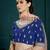 Navy-blue thread embroidery georgette semi stitched lehenga