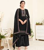 Black embroidered georgette salwar
