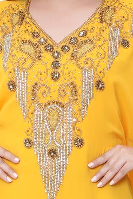 Yellow Stone Work Georgette Farasha 3