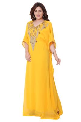 Yellow Stone Work Georgette Farasha 4