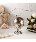 Zvasti Decorative Silver Metallic Globe. Decorative Table Top Globe, Decorative World Globes for Home Decor