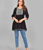 Black embroidered Short Kurta 