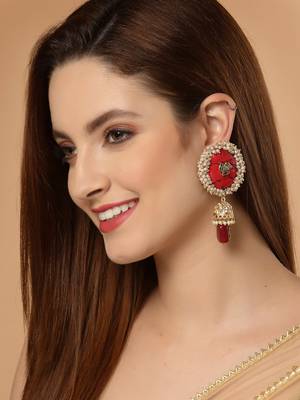 Red zircon   earrings 1