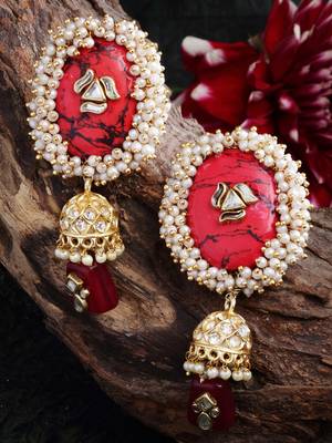 Red zircon   earrings 2