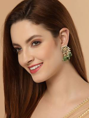 Green zircon   earrings 1