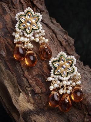 Orange zircon   earrings 2
