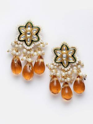 Orange zircon   earrings 3