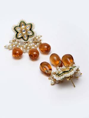 Orange zircon   earrings 4