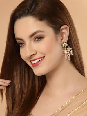 Pink zircon   earrings 1