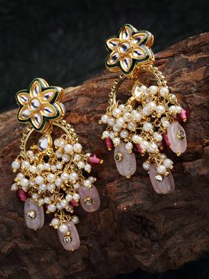 Pink zircon   earrings 2