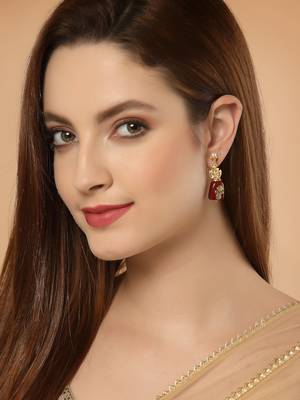 Red zircon   earrings 1