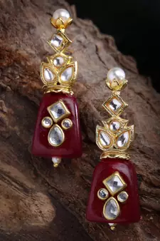 Red zircon   earrings