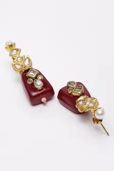 Red zircon   earrings