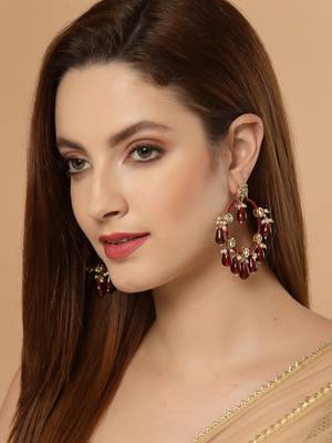 Red zircon   earrings 1