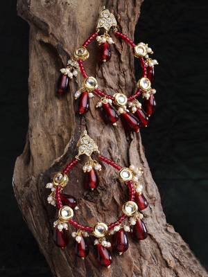 Red zircon   earrings 2