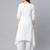 Ahalyaa Women's Off white Cotton Printed Asymmetric Kurta Palazzo Set